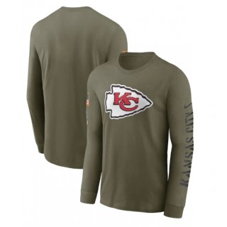 Men's Kansas City Chiefs Olive 2022 Salute to Service Long Sleeve T-Shirt