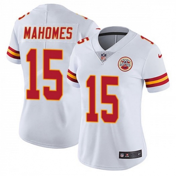 Women's Kansas City Chiefs #15 Patrick Mahomes White Vapor Untouchable Limited Stitched Jersey(Run Small)