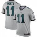 Men's Philadelphia Eagles #11 Carson Wentz Silver Inverted Legend Stitched NFL Jersey