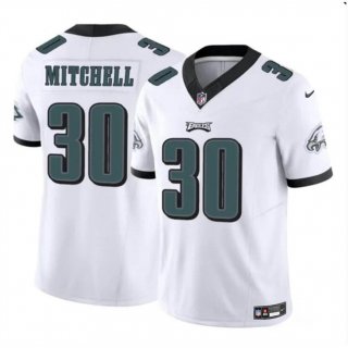 Youth Philadelphia Eagles #30 Quinyon Mitchell White 2024 Draft F.U.S.E Vapor Untouchable Limited Stitched Football Jersey