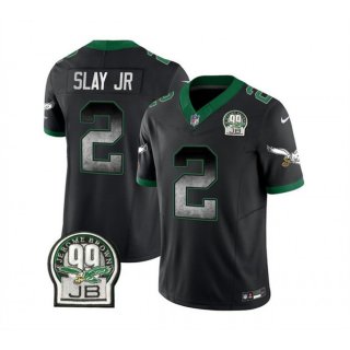 Men's Philadelphia Eagles #2 Darius Slay JR Black 2023 F.U.S.E. Throwback Vapor Untouchable Limited Stitched Football Jersey