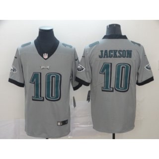 Men's Philadelphia Eagles #10 DeSean Jackson Silver Inverted Legend Stitched NFL Jersey