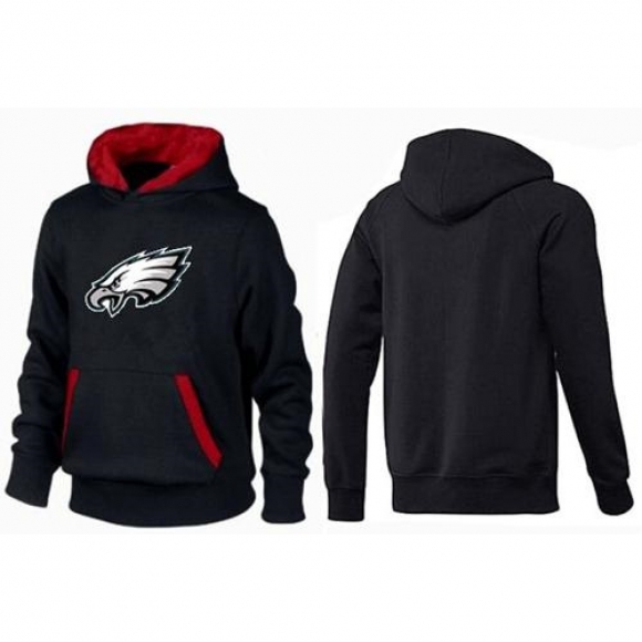 Philadelphia Eagles Logo Pullover Hoodie Black & Red