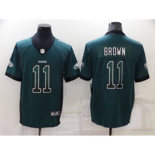 Men's Philadelphia Eagles #11 A. J. Brown Green Fashion Color Rush Limited Stitched Jersey