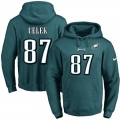 Nike Eagles #87 Brent Celek Midnight Green Name & Number Pullover NFL Hoodie