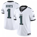 Men's Philadelphia Eagles #1 Jalen Hurts White 2023 F.U.S.E. Vapor Untouchable Limited Stitched Football Jersey