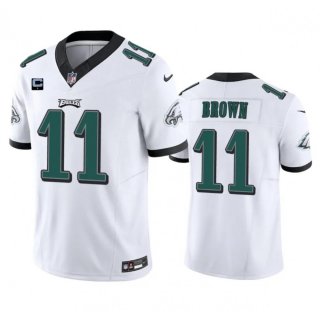 Men's Philadelphia Eagles #11 A. J. Brown White 2023 F.U.S.E. With 1-Star C Patch Vapor Untouchable Limited Stitched Football Jersey