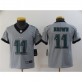 Youth Philadelphia Eagles #11 A. J. Brown Grey Inverted Legend Stitched Football Jersey