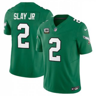 Men's Philadelphia Eagles #2 Darius Slay JR Green 2023 F.U.S.E. With 3-star C Patch Vapor Untouchable Stitched Football Jersey