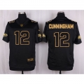 Nike Eagles #12 Randall Cunningham Black Men's Stitched NFL Elite Pro Line Gold Collection Jersey