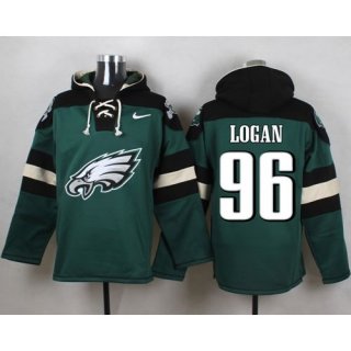 Nike Eagles #96 Bennie Logan Midnight Green Player Pullover NFL Hoodie