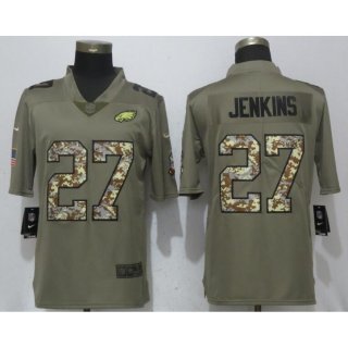 Men's Philadelphia Eagles #27 Malcolm Jenkins Olive Camo Salute To Service Limited Stitched NFL Jersey