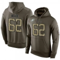 NFL Men's Nike Philadelphia Eagles #62 Jason Kelce Stitched Green Olive Salute To Service KO Performance Hoodie