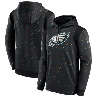 Men's Philadelphia Eagles 2021 Charcoal Crucial Catch Therma Pullover Hoodie