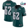 Men's Philadelphia Eagles #62 Jason Kelce Green Super Bowl LVII Patch Vapor Untouchable Limited Stitched Jersey