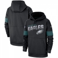 Men's Philadelphia Eagles 2019 Black 100th Season Sideline Team Logo Performance Pullover Hoodie