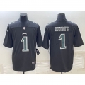 Men's Philadelphia Eagles #1 Jalen Hurts Black Green Vapor Untouchable Limited Stitched Jersey