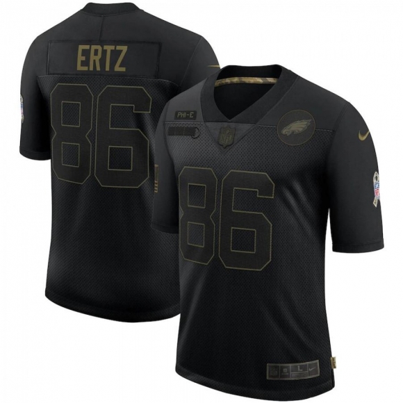 Men's Philadelphia Eagles #86 Zach Ertz Black 2020 Salute To Service Limited Stitched Jersey