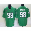 Men's Philadelphia Eagles #98 Jalen Carter Green Vapor Limited With 3-star C Patch Stitched Football Jersey