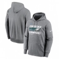 Men's Philadelphia Eagles Heather Gray 2022 NFC Champions Locker Room Trophy Collection Pullover Hoodie