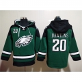 Men's Philadelphia Eagles #20 Brian Dawkins Green Lace-Up Pullover Hoodie