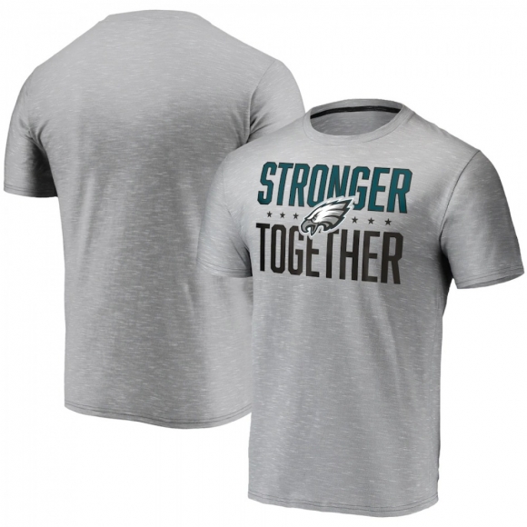 Men's Philadelphia Eagles Grey Stronger Together T-Shirt