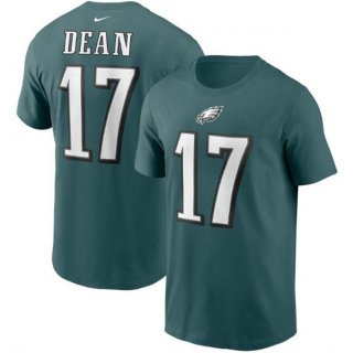 Men's Philadelphia Eagles #17 Nakobe Dean 2022 Green Name & Number T-Shirt