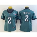 Women's Philadelphia Eagles #2 Darius Slay Jr. Green Super Bowl LVII PatchVapor Untouchable Limited Stitched Football Jersey(Run Small)