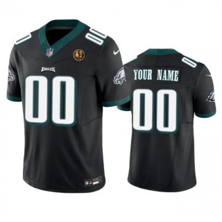 Men's Philadelphia Eagles Active Player Custom Black 2023 F.U.S.E. With John Madden Patch Vapor Limited Stitched Football Jersey