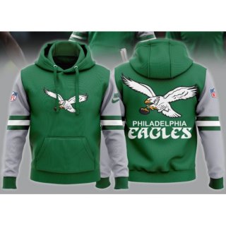 Men's Philadelphia Eagles Green Team Big Logo Sideline Alternate Club Pullover Hoodie