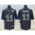 Men's Philadelphia Eagles #11 A.J. Brown Black Green Super Bowl LVII Patch Vapor Untouchable Limited Stitched Jersey