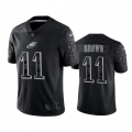 Men's Philadelphia Eagles #11 A. J. Brown Black Reflective Limited Stitched Jersey