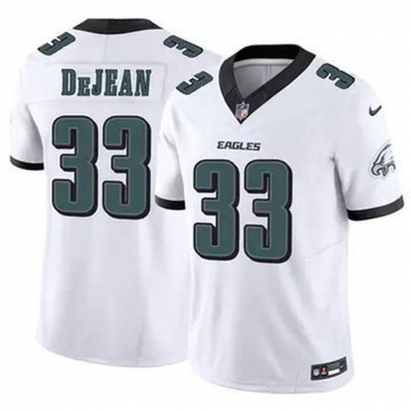 Men's Philadelphia Eagles #33 Cooper DeJean White 2024 Draft Vapor Untouchable Limited Stitched Football Jersey