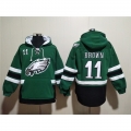 Men's Philadelphia Eagles #11 A.J. Brown Green Ageless Must-Have Lace-Up Pullover Hoodie