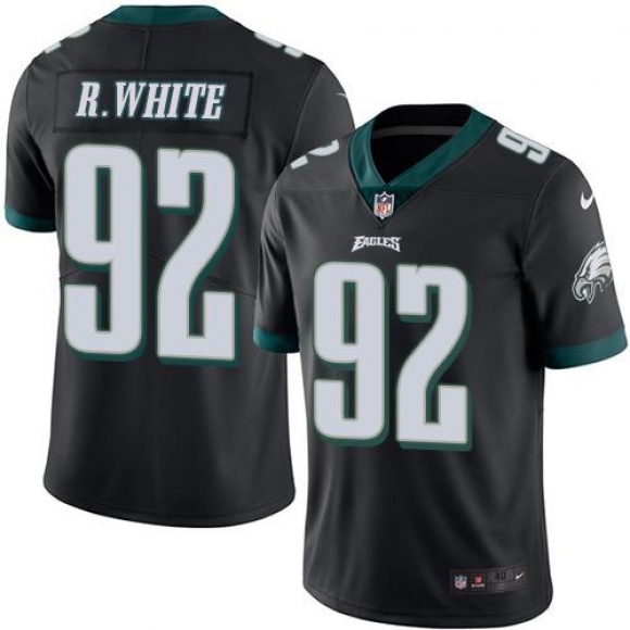 Nike Eagles #92 Reggie White Black Men's Stitched NFL Limited Rush Jersey