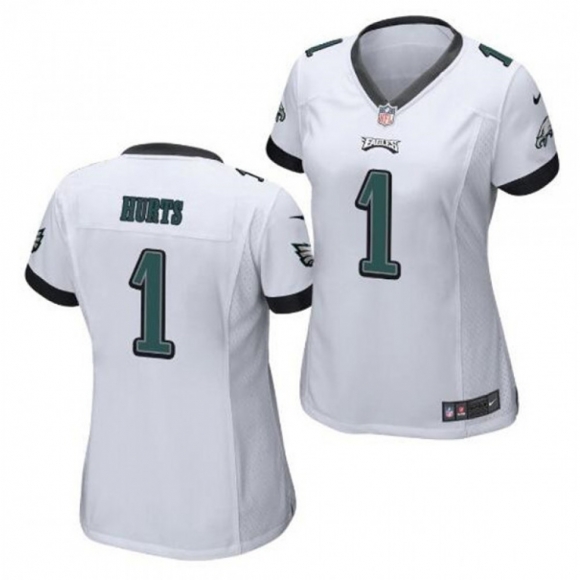 Women's Philadelphia Eagles #1 Jalen Hurts White Vapor Untouchable Limited Stitched Football Jersey(Run Small)