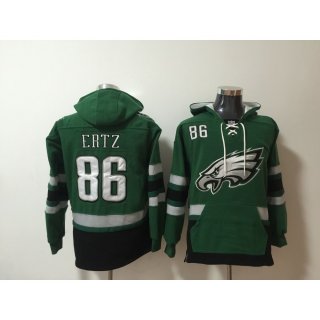 Men's Philadelphia Eagles #86 Zach Ertz Green All Stitched NFL Hoodie Sweatshirt