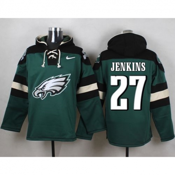 Nike Eagles #27 Malcolm Jenkins Midnight Green Player Pullover NFL Hoodie