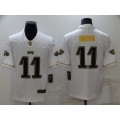 Men's Philadelphia Eagles #11 A. J. Brown 100th Season Golden Edition Stitched Jersey