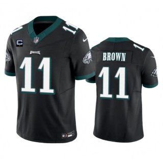 Men's Philadelphia Eagles #11 A. J. Brown Black 2023 F.U.S.E. With 4-Star C Patch Vapor Untouchable Limited Stitched Football Jersey