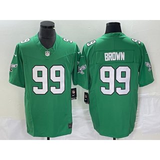 Men's Philadelphia Eagles #99 Jerome Brown Green 2023 F.U.S.E. Vapor Untouchable Stitched Football Jersey