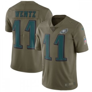 Youth Nike Philadelphia Eagles #11 Carson Wentz Olive Salute To Service Limited Stitched NFL Jersey