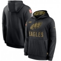 Men's Philadelphia Eagles 2020 Black Salute to Service Sideline Performance Pullover Hoodie