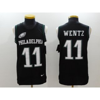 Men's Philadelphia Eagles #11 Carson Wentz Black Limited Tank Top Jersey