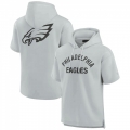 Men's Philadelphia Eagles Gray Super Soft Fleece Short Sleeve Hoodie