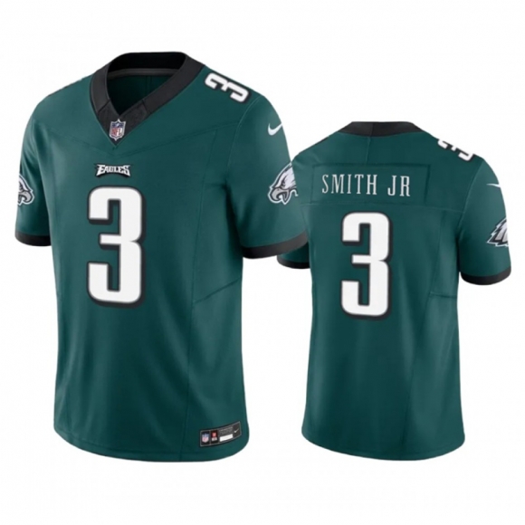 Men's Philadelphia Eagles #3 Nolan Smith JR Green 2023 F.U.S.E. Vapor Untouchable Limited Stitched Football Jersey