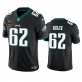 Men's Philadelphia Eagles #62 Jason Kelce Black 2023 F.U.S.E. With 4-Star C Patch Vapor Untouchable Limited Stitched Football Jersey