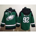 Men's Philadelphia Eagles #92 Reggie White Green Lace-Up Pullover Hoodie