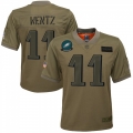 Youth Philadelphia Eagles #11 Carson Wentz 2019 Camo Salute To Service Stitched NFL Jersey