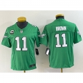 Women's Philadelphia Eagles #11 A. J. Brown Green 2023 F.U.S.E. With C Patch Stitched Football Jersey(Run Small)